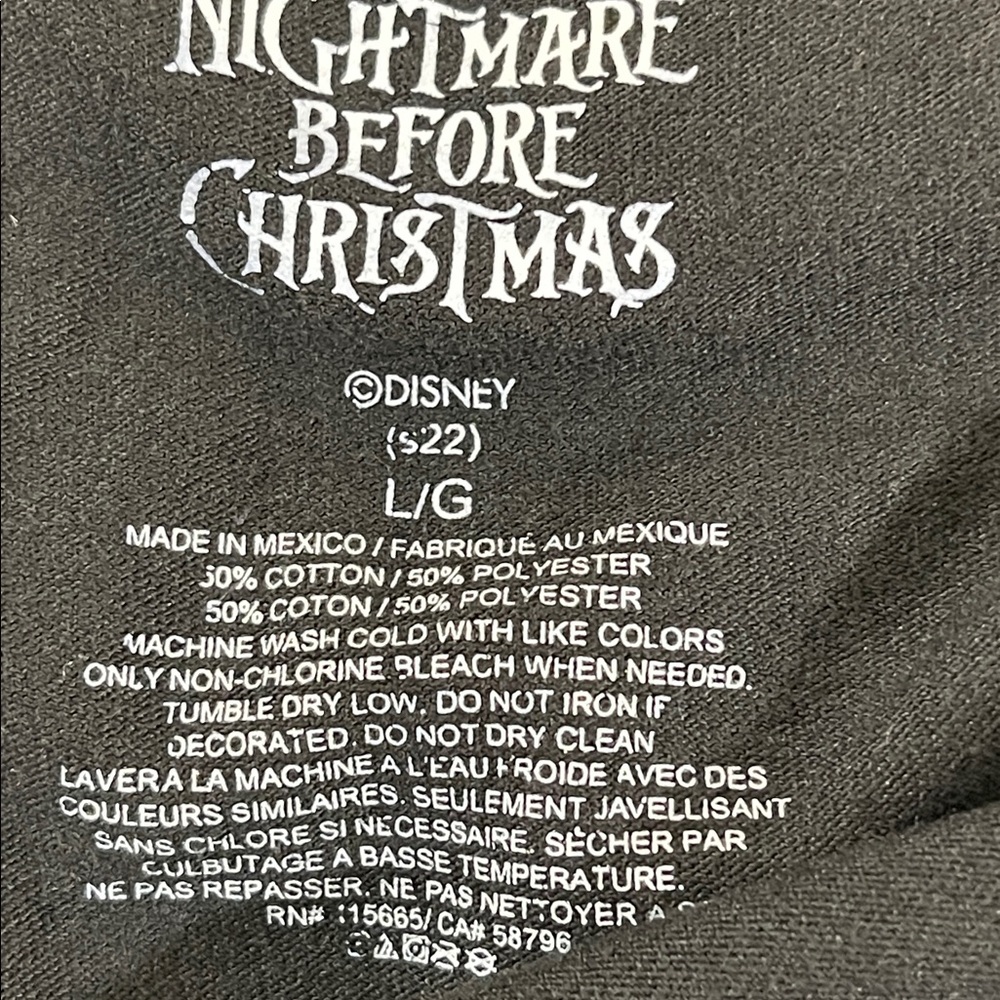 DISNEY The Nightmare Before Christmas Bleach Splatter Oogie Boogie T Shirt Large - Picture 6 of 7